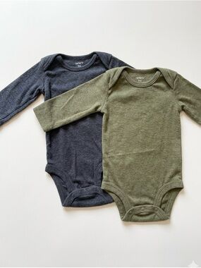Carter's Long-Sleeve Multipack in Heather Blue and Olive